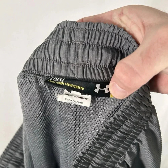 Under Armour Track Pants Men's Large Grey Pull On Drawstring Mesh Lined Pockets - Picture 11 of 13